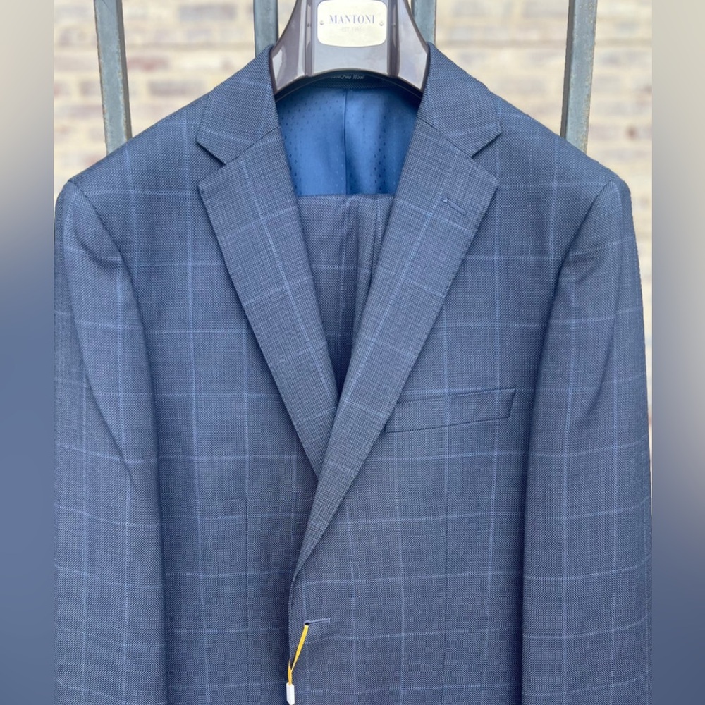 Elegant Navy Suit and Vest with Red handkerchief